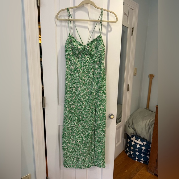 Zara Green Floral Maxi Dress - Picture 1 of 5